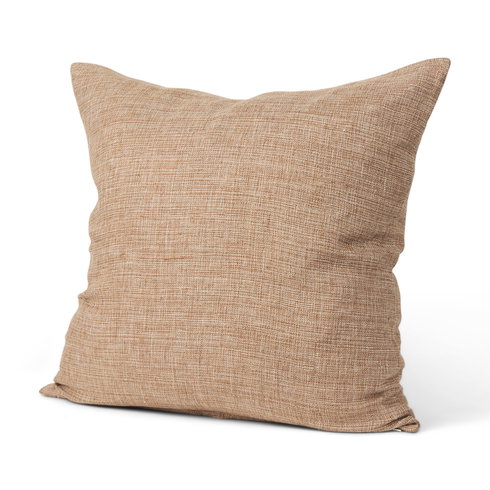Jacklyn 22x22 Brown Linen Square Decorative Pillow Cover