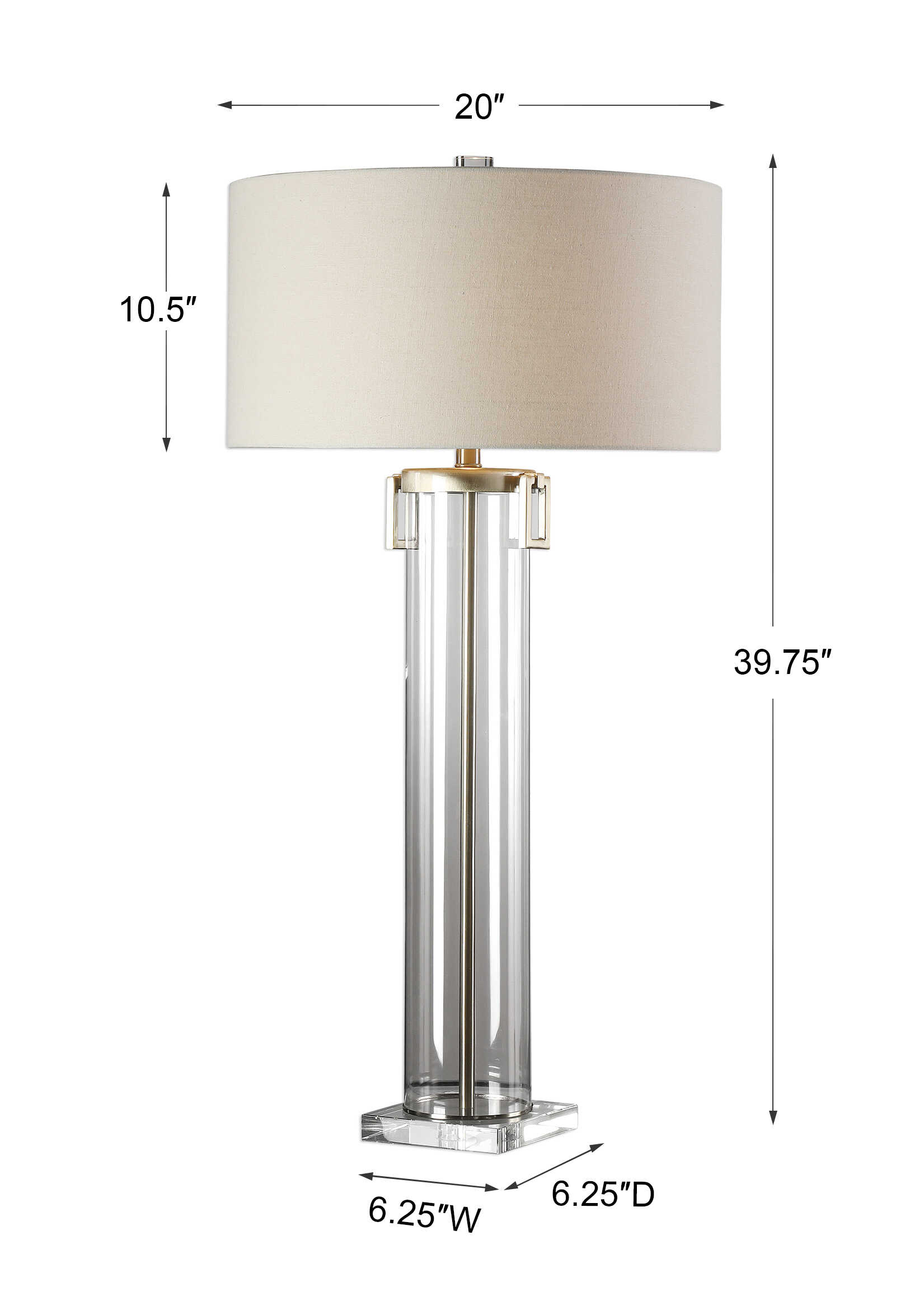 Monette Tall Cylinder Lamp, by Uttermost, 20" width x 39.75" height x 20" depth View 3