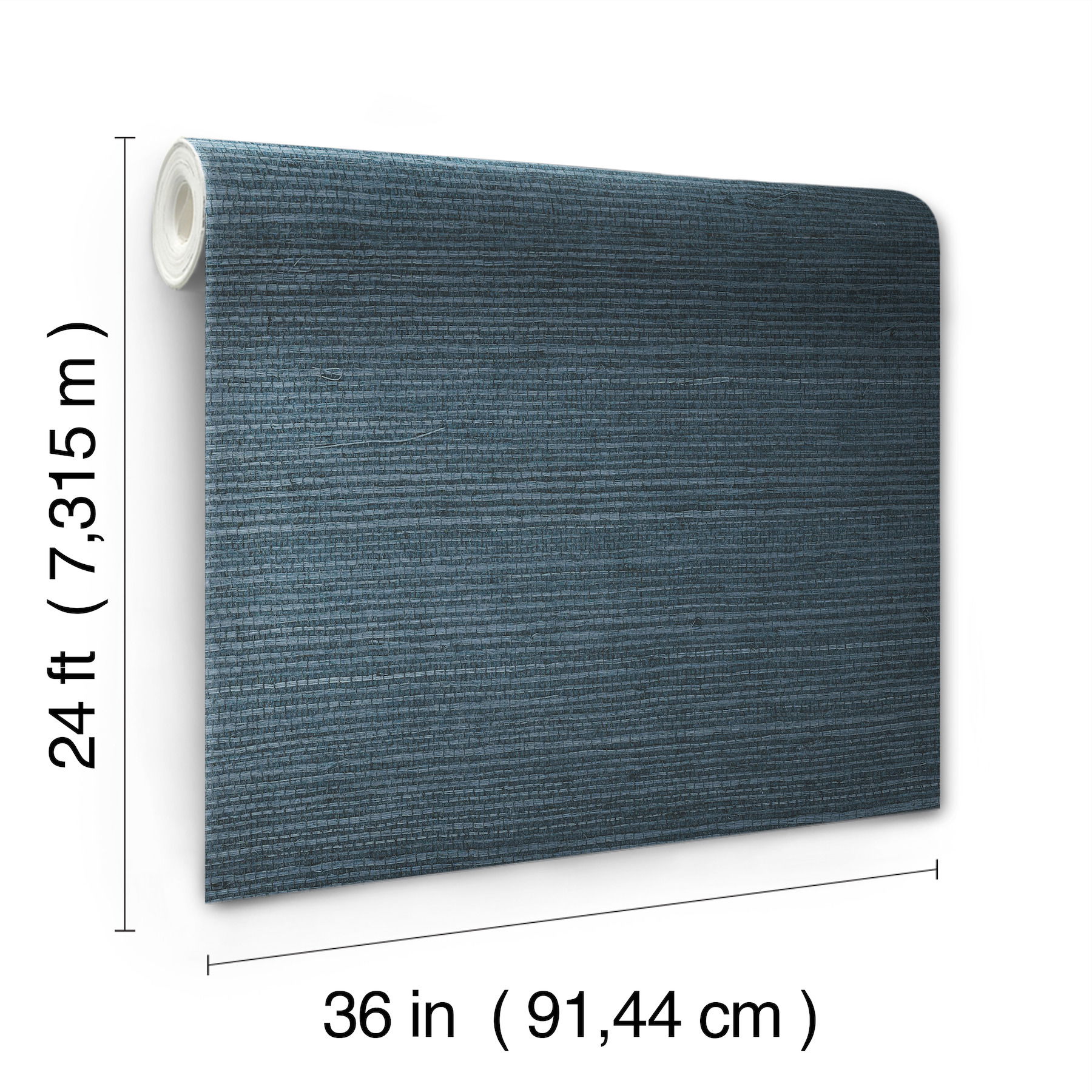 Plain Grass Sisal Grasscloth Blue Wallpaper, by York Wall, 24' length x 3' width x 0.02" depth View 10