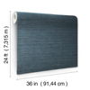 Plain Grass Sisal Grasscloth Blue Wallpaper, by York Wall, 24' length x 3' width x 0.02" depth thumbnail 10