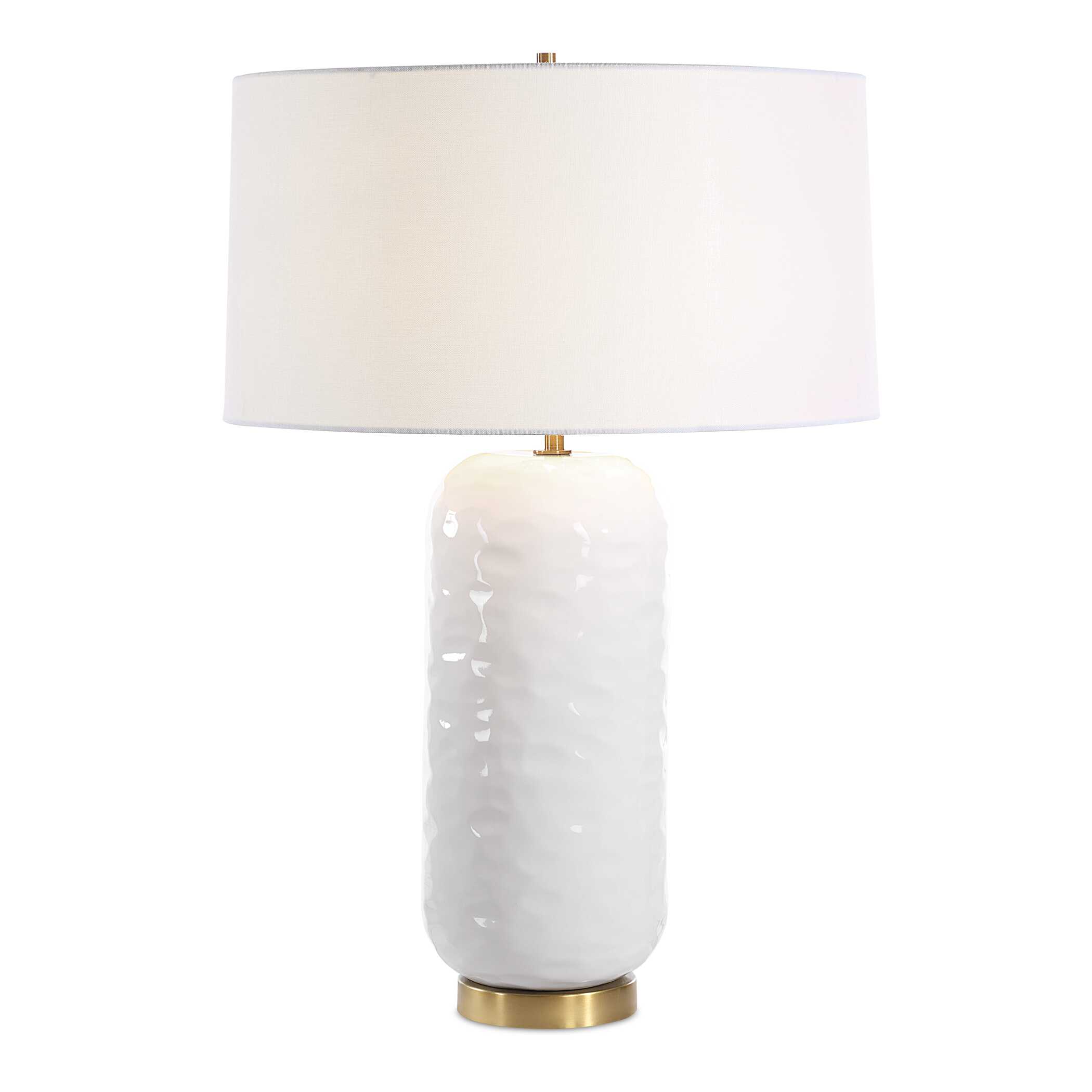 Iona White Glaze Table Lamp, by Uttermost, 20" width x 29" height x 20" depth View 1