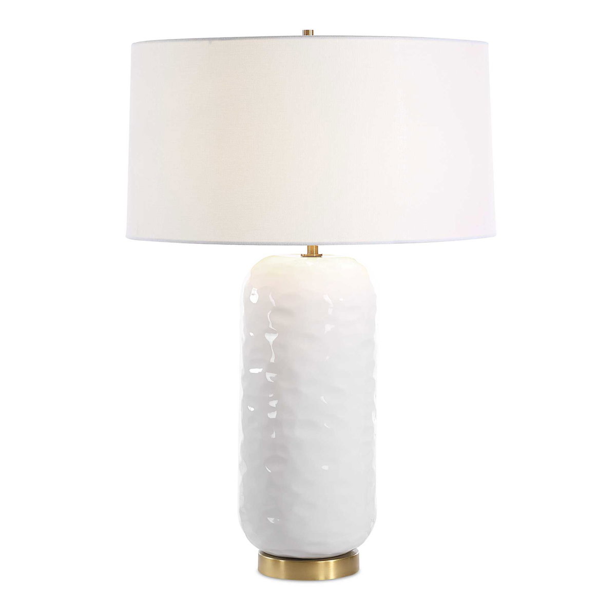 Iona White Glaze Table Lamp, by Uttermost, 20" width x 29" height x 20" depth View 1