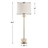 Hemisphere Brass Buffet Lamp, Table Lamp by Uttermost, 13" width x 36.5" height x 13" depth thumbnail 3