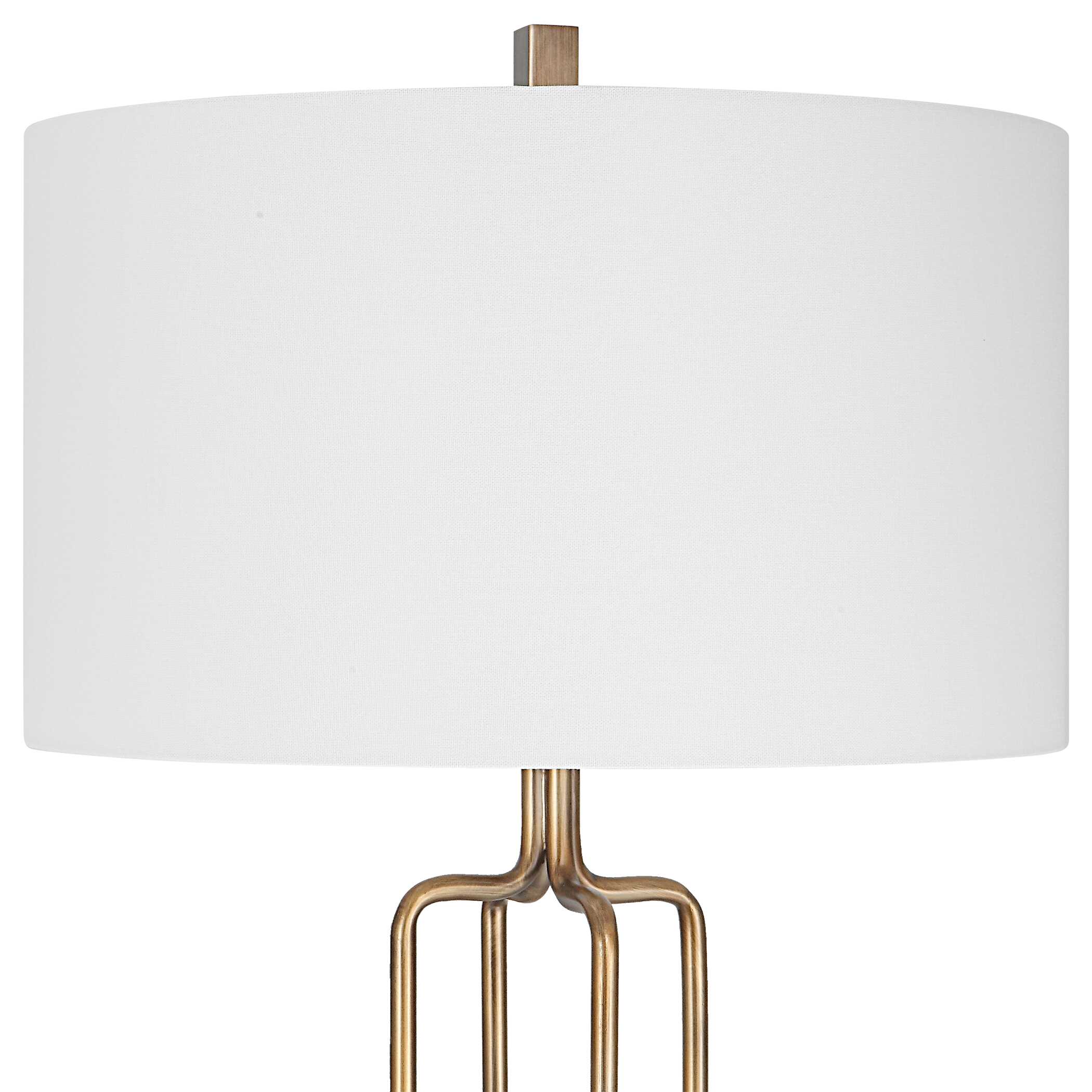 Link Brushed Gold Floor Lamp, by Uttermost, 19" width x 67" height x 19" depth View 7