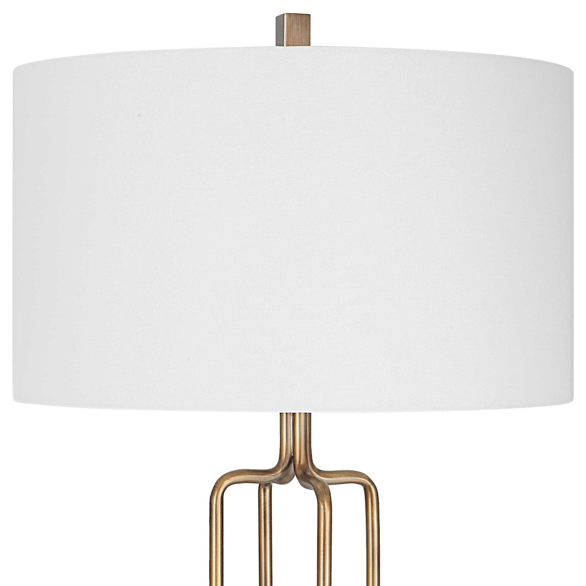 Link Brushed Gold Floor Lamp, by Uttermost, 19" width x 67" height x 19" depth View 7