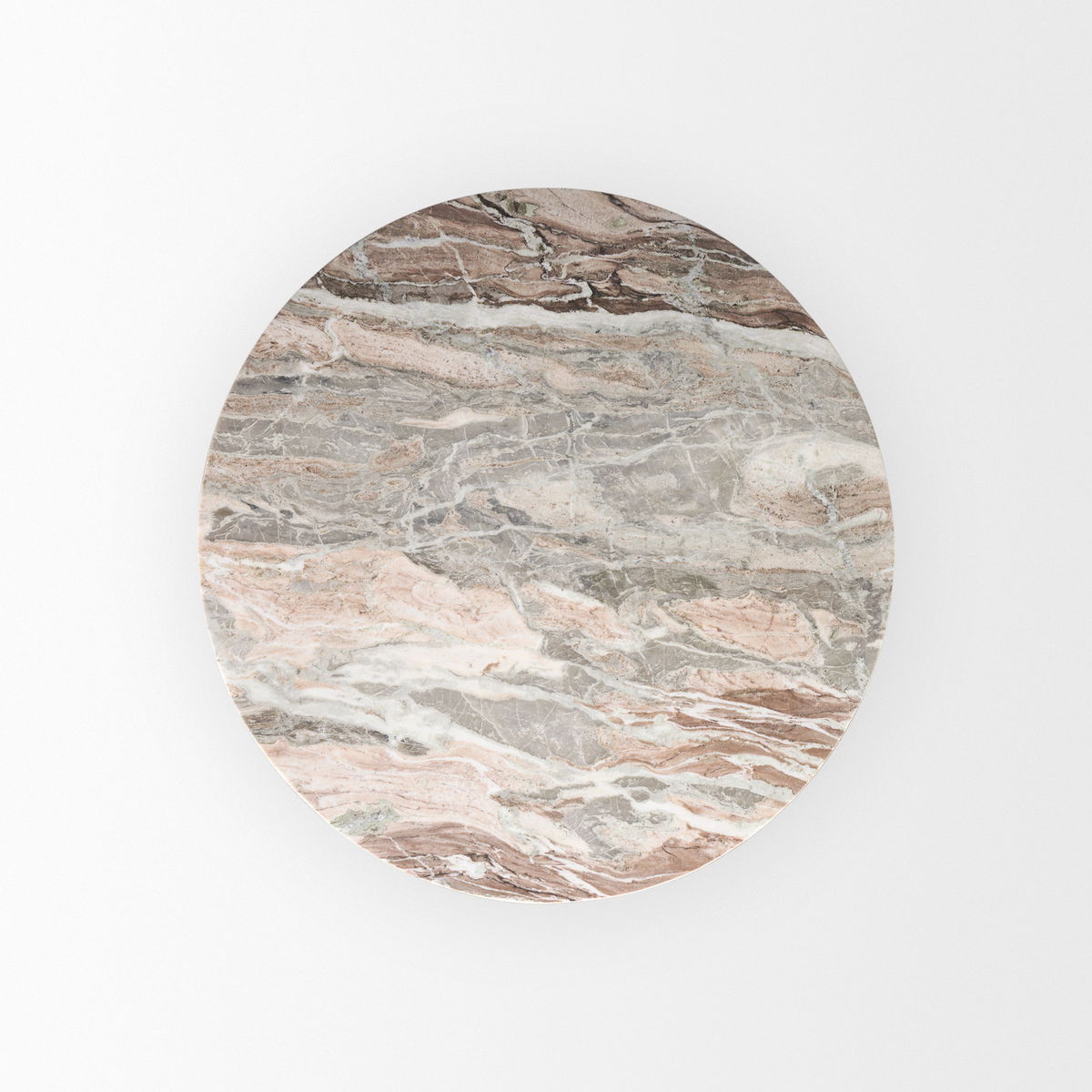 Allyson 42' Round Pedestal Dining Table | Savar Pink Marble & Brown Wood | Seats 4, by Mercana, 42" length x 42" width x 30" height View 7