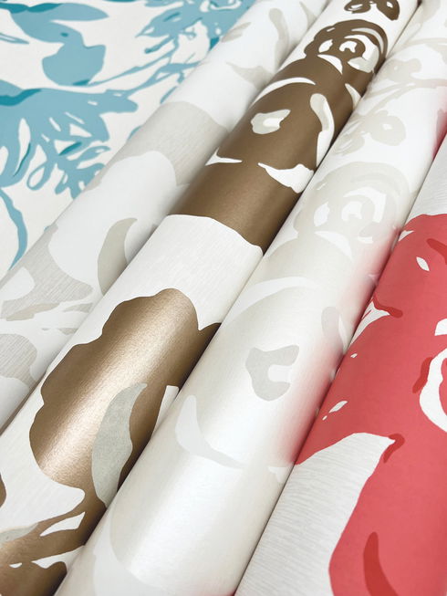 Brushstroke Floral Gold Wallpaper