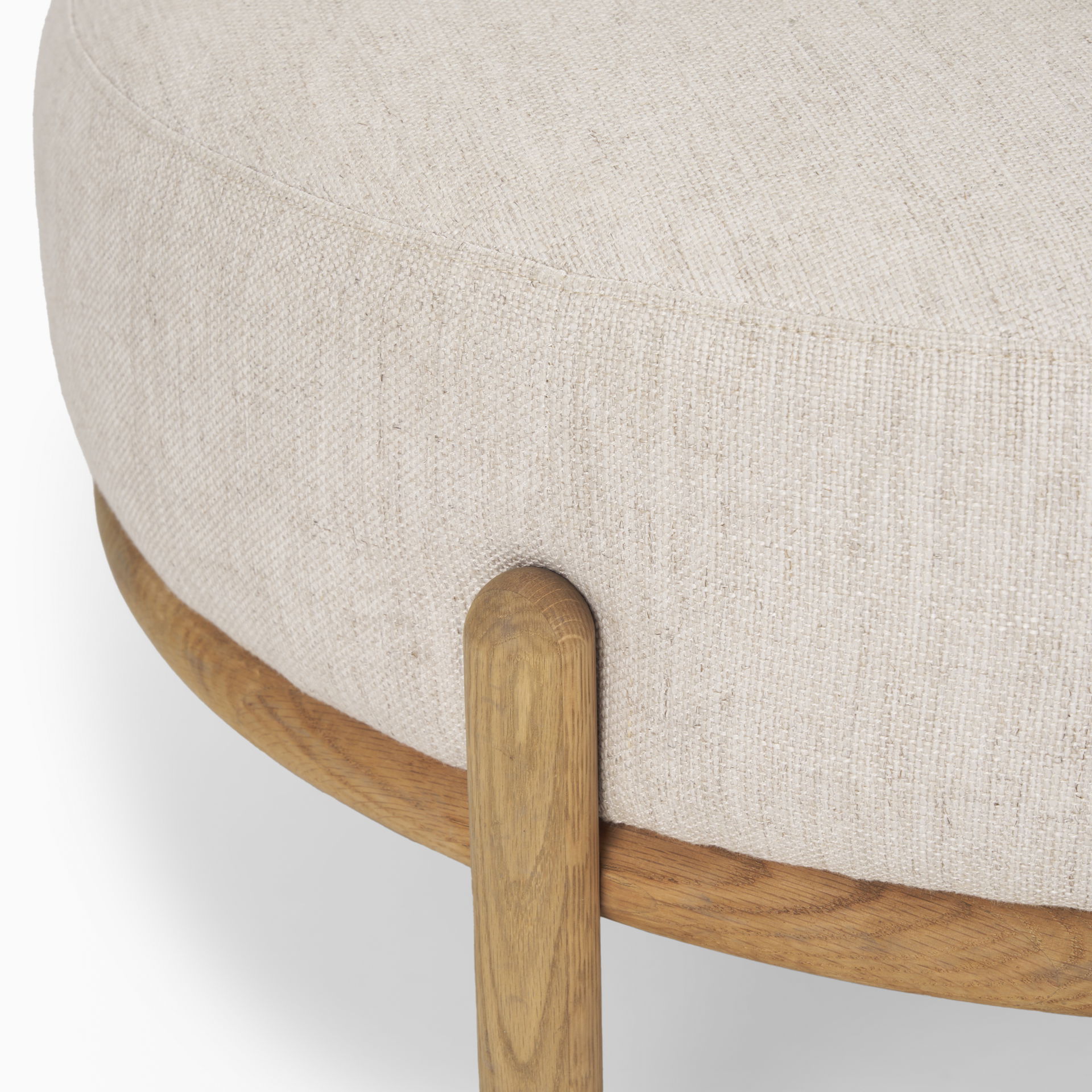 Gwynn Beige Fabric with Light Brown Wood Ottoman large image 
