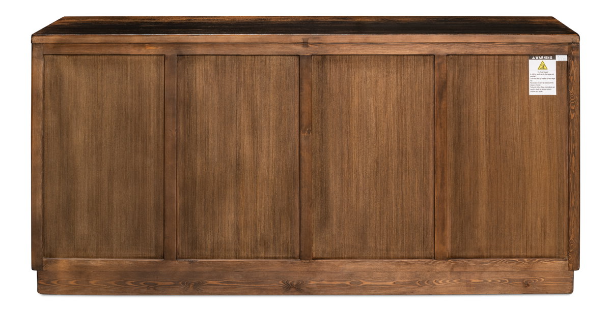 Scrubboard Front Sideboard  Ebony, by Sarreid, 1'5" length x 5'11" width x 2'10" height View 3