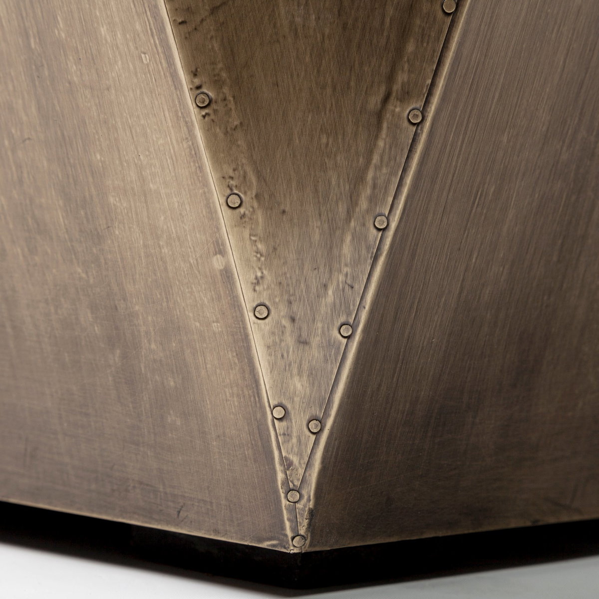 Esagono Octagonal Gold Metal-Clad Reclaimed Wood End/Side Table with Storage, Side & End Table by Mercana, 19" length x 19" width x 21" height View 13