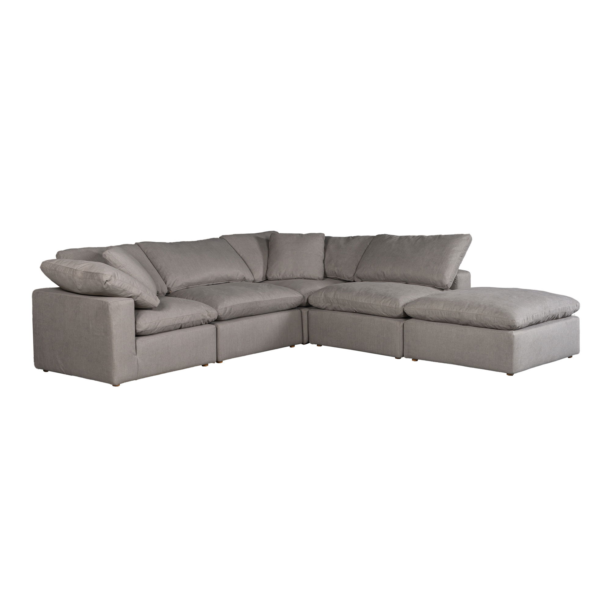 Terra Condo Dream Modular Sectional Light Grey, Sectional Sofa by Moe's Home, 114" width x 32" height x 114" depth View 4