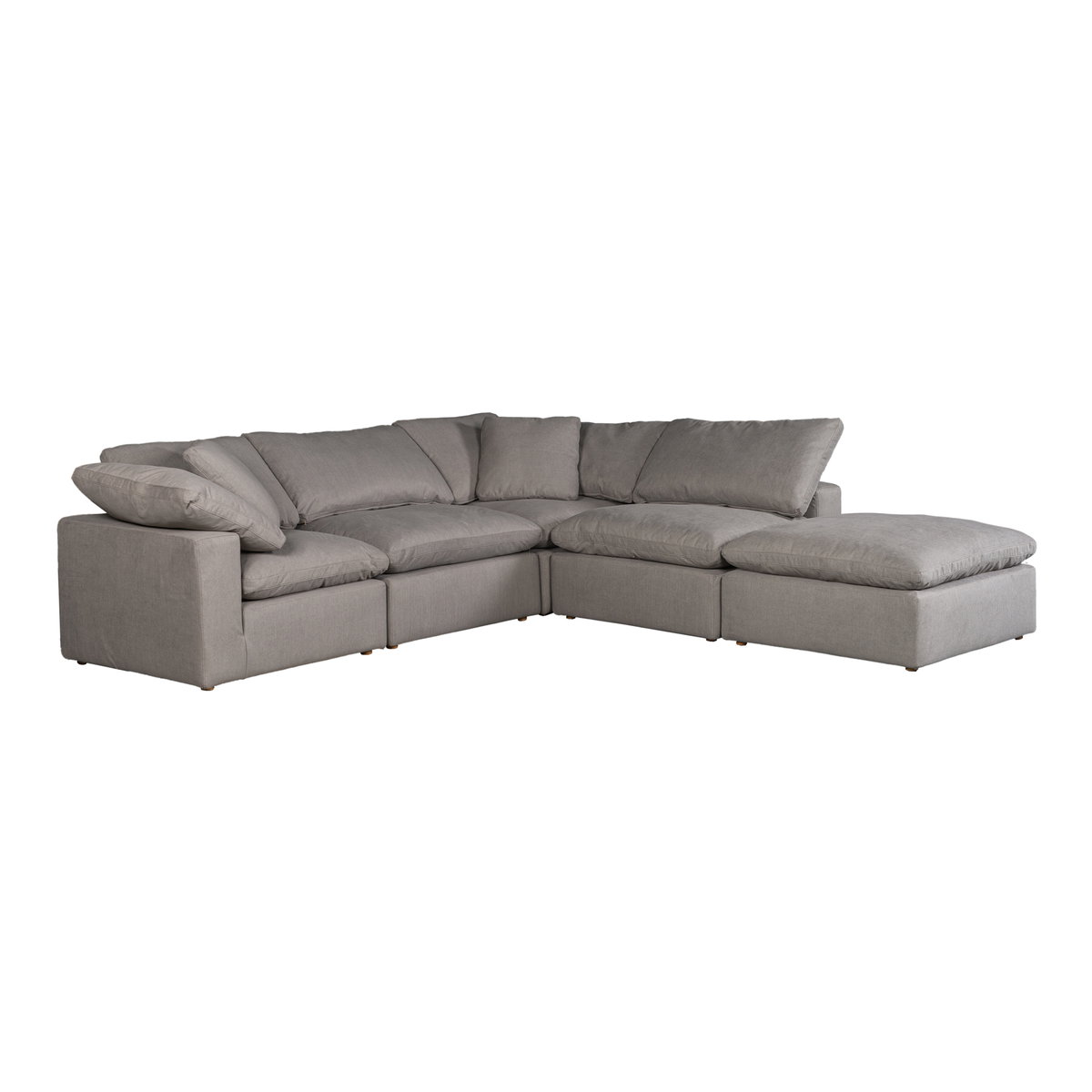 Terra Condo Dream Modular Sectional Light Grey, Sectional Sofa by Moe's Home, 114" width x 32" height x 114" depth View 4