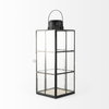 Gamfield  Large Black Metal and Glass Lantern, Lighting by Mercana, 6.1" length x 6.1" width x 16.73" height thumbnail 7