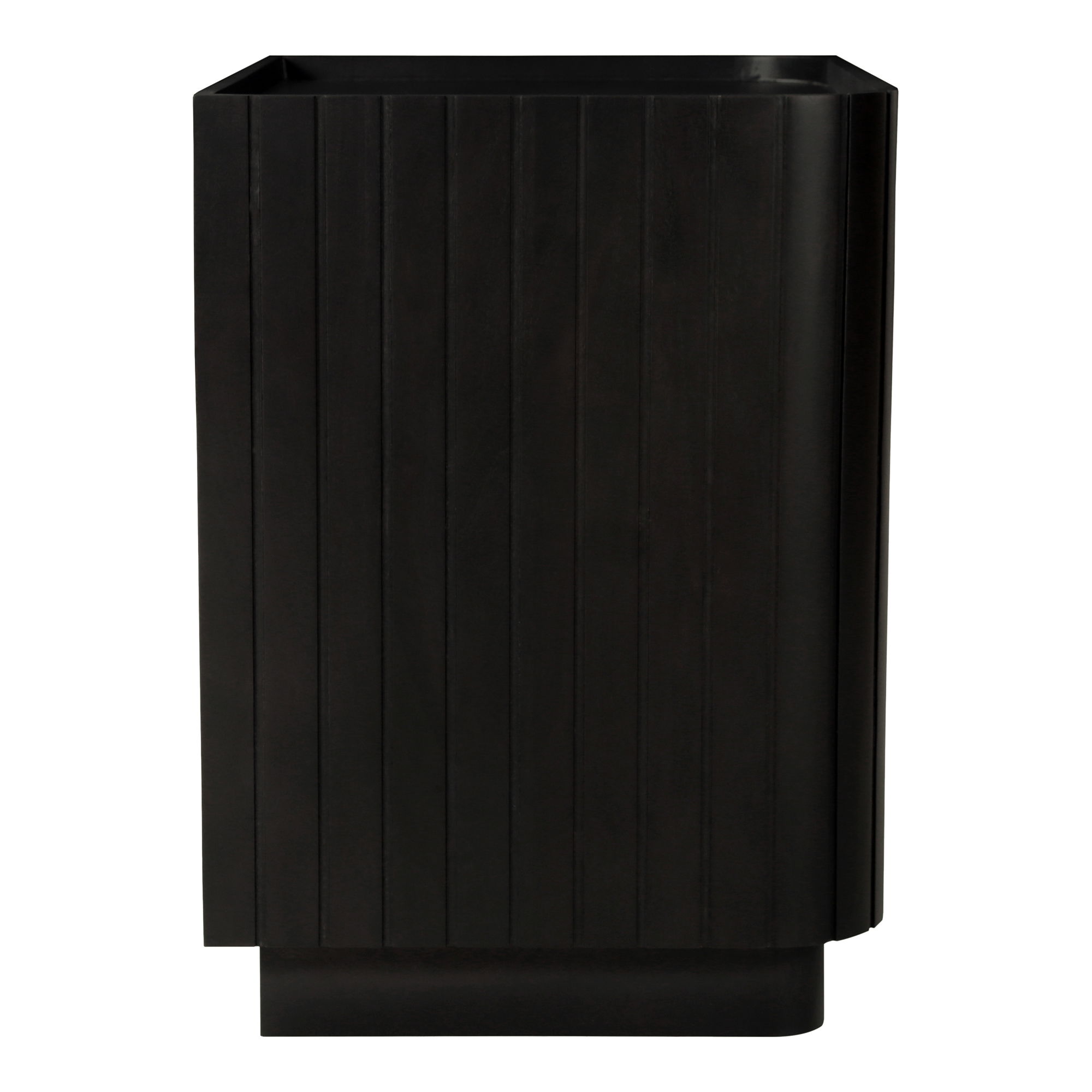 Povera 3 Drawer Nightstand Black, Dresser by Moe's Home, 28" width x 28" height x 20" depth View 5