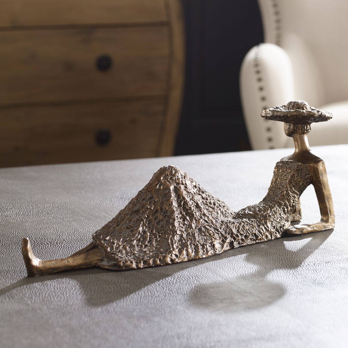 Summer Days Antique Bronze Sculpture, Figurines & Statue by Uttermost, 16.5" width x 5.5" height x 4" depth View 6