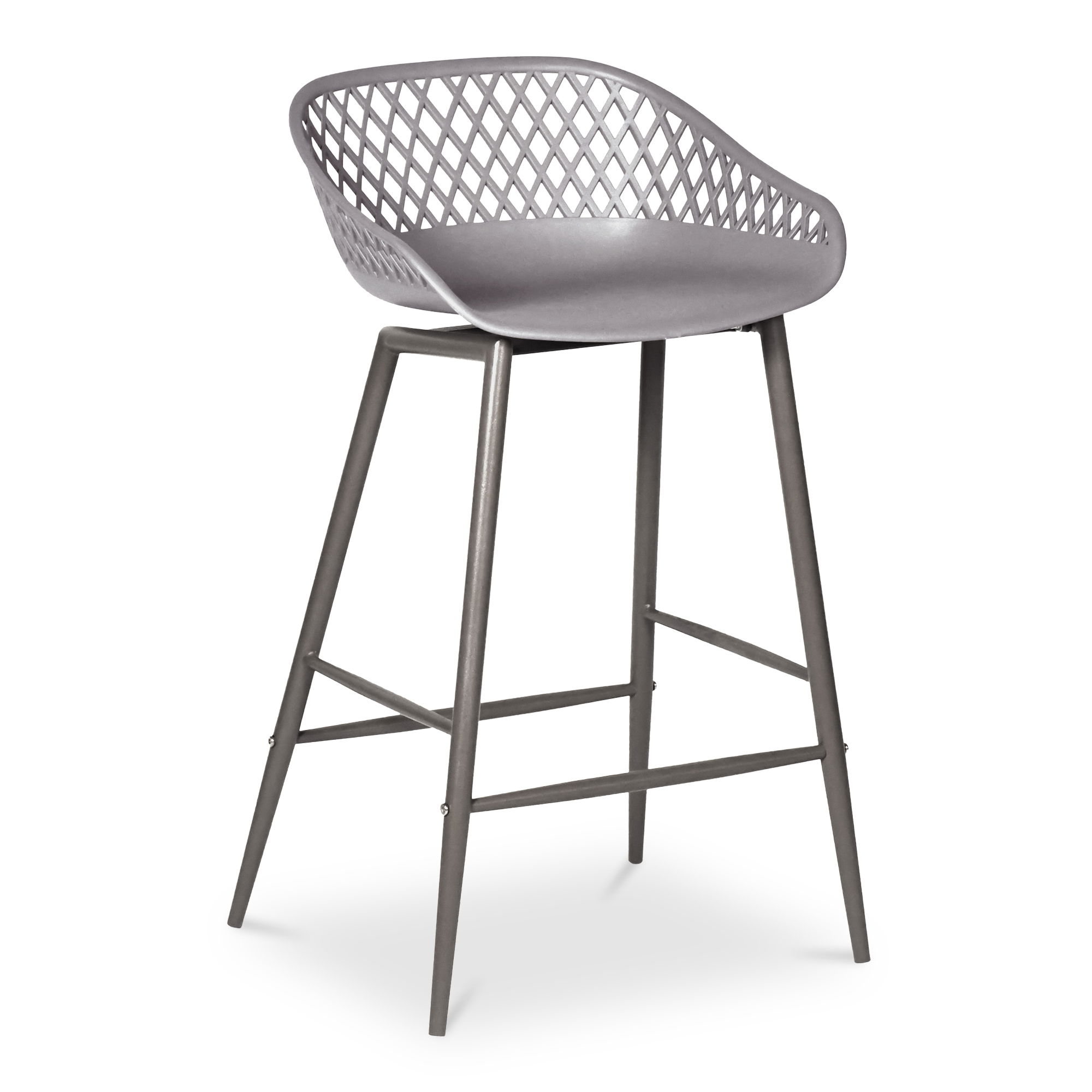 Piazza Outdoor Counter Stool Grey - Set Of Two, Counter & Bar Stool by Moe's Home, 19" width x 34" height x 19" depth View 4