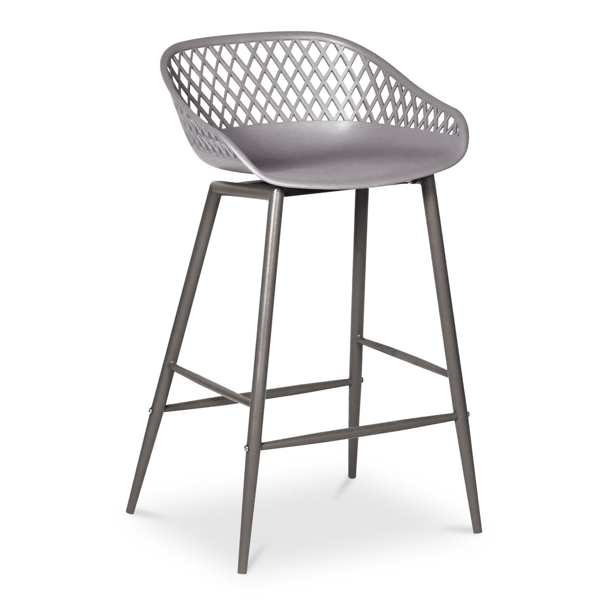 Piazza Outdoor Counter Stool Grey - Set Of Two, Outdoor Chair by Moe's Home, 1'7" width x 2'10" height x 1'7" depth View 4