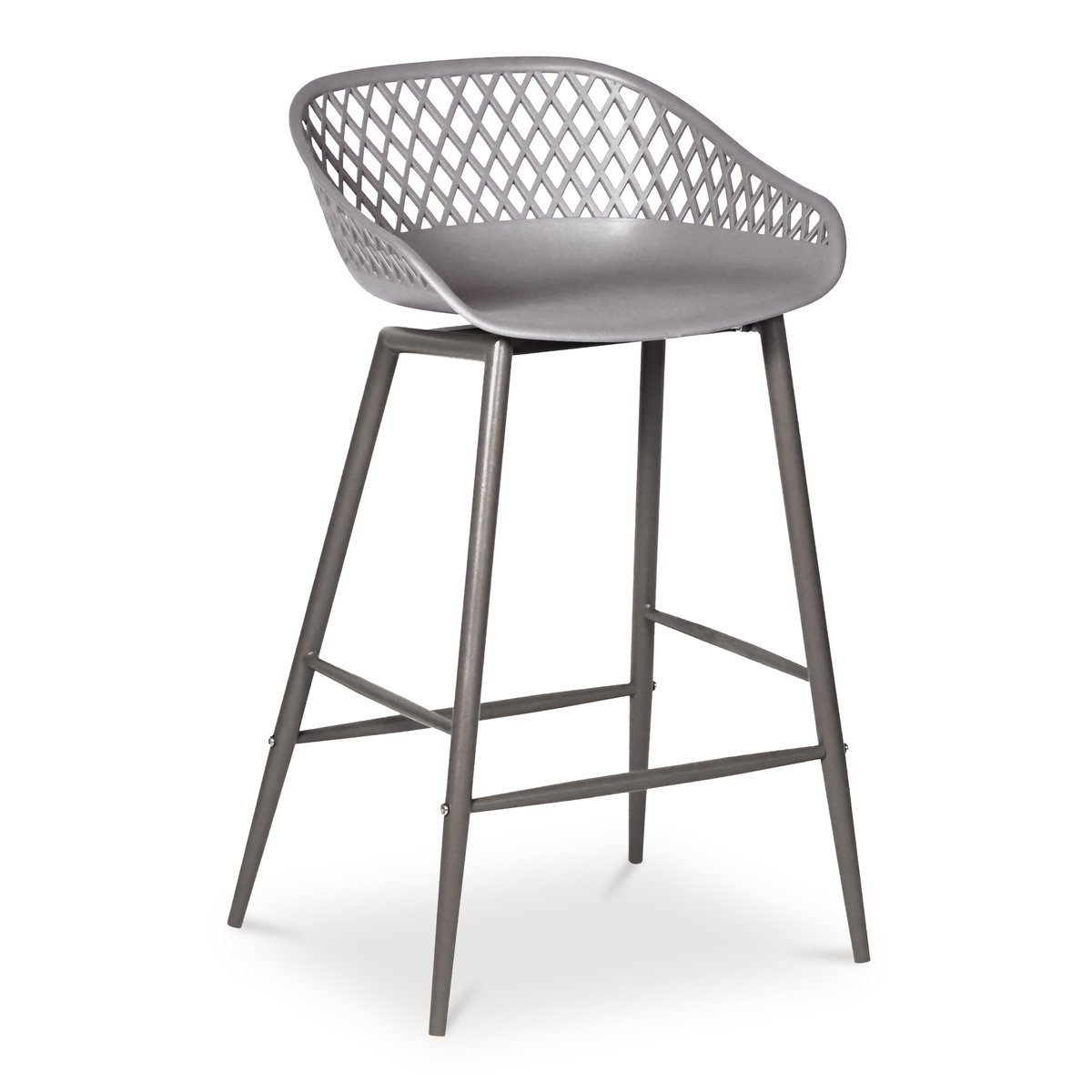 Piazza Outdoor Counter Stool Grey - Set Of Two, Outdoor Chair by Moe's Home, 1'7" width x 2'10" height x 1'7" depth View 4