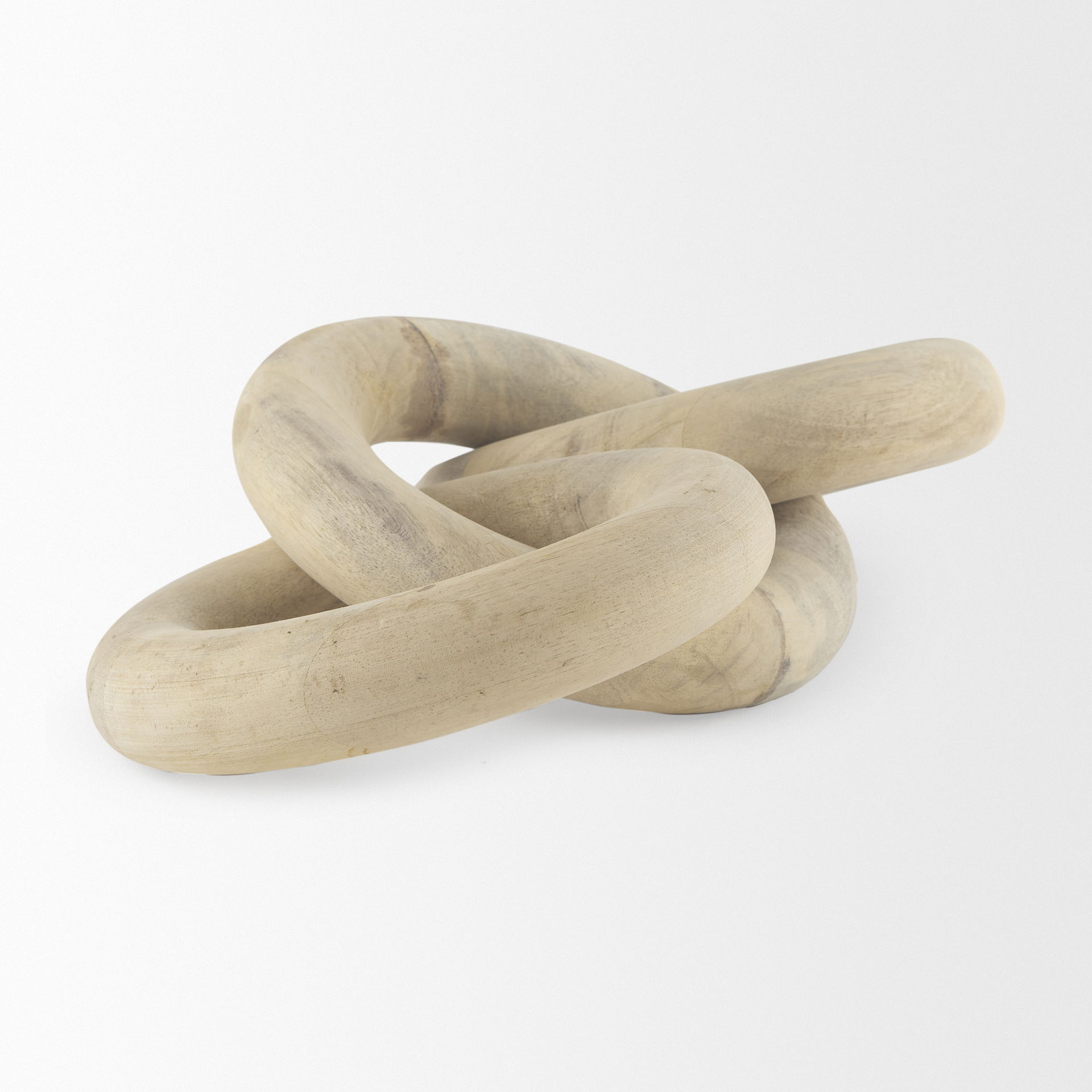 Alize Solid Wood Circular Chain Link Decorative Object, by Mercana, 14" length x 11" width x 8" height View 6