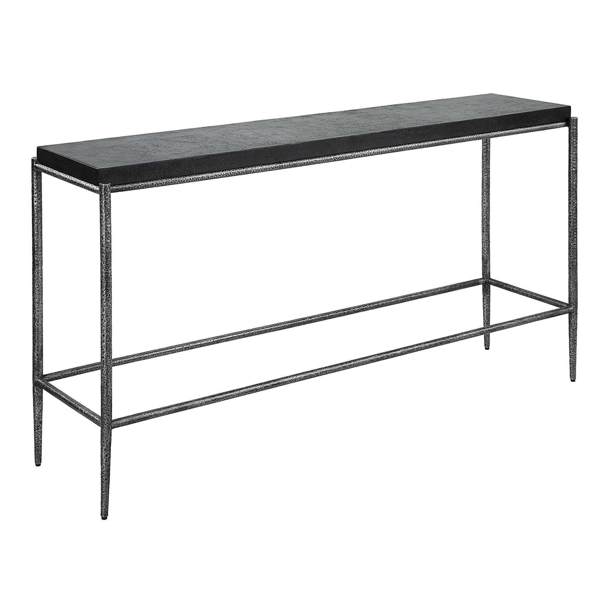 Crescendo Black Concrete Console Table, Furniture by Uttermost, 60" width x 32" height x 14" depth View 5