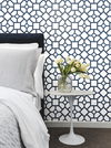 Hedgerow Trellis Navy Peel & Stick Wallpaper, by York Wall, 20' length x 1'8.5" width x 0.02" depth thumbnail 4