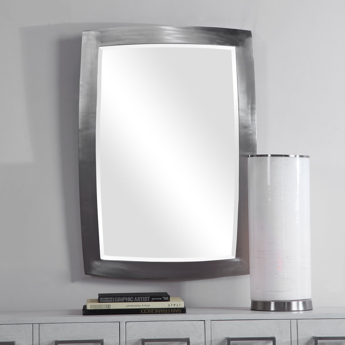 Haskill Brushed Nickel Mirror, by Uttermost, 24" width x 34.25" height x 1.25" depth View 5