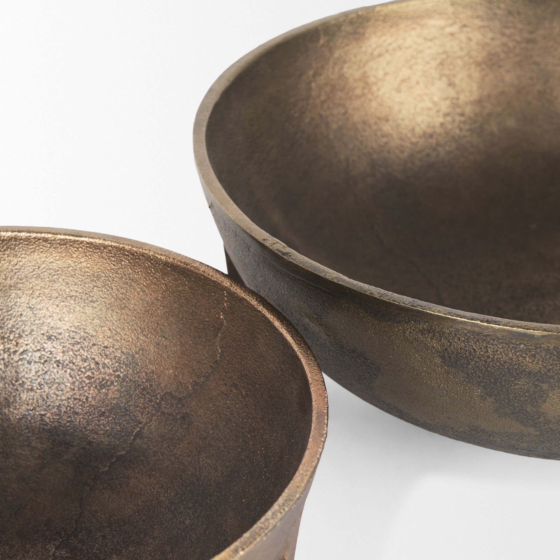 Quita Large Gold Metal Decorative Bowls (Set of 2) large image 