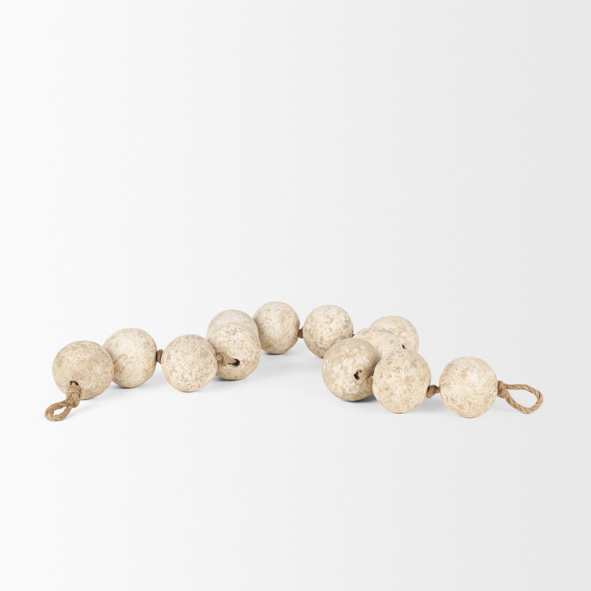 Varamala Beige Paper Mache Sphere Garland, Decorative Object by Mercana, 40" length x 2.5" width x 2.5" height View 7