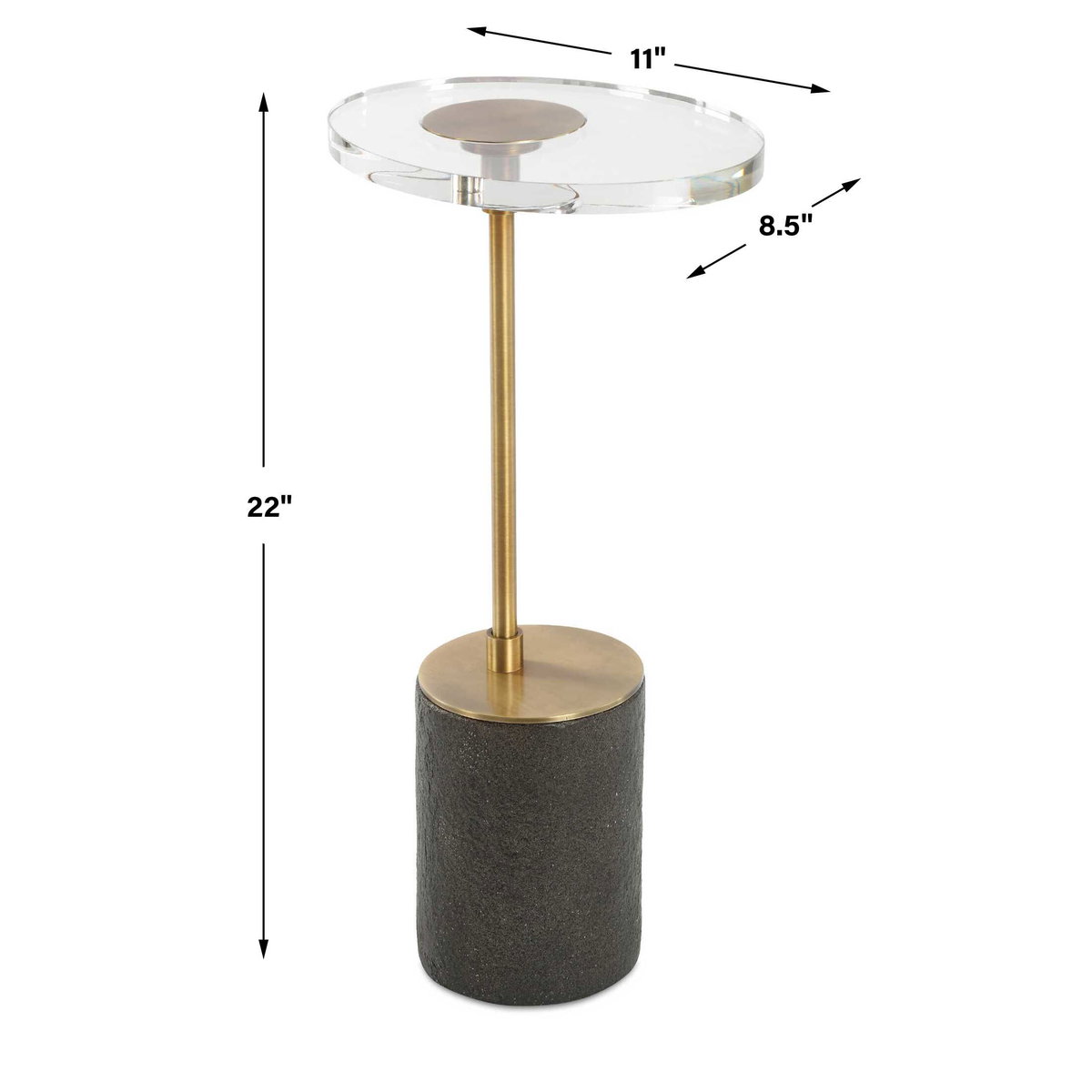Kaufman Crystal Accent Table, Side & End Table by Uttermost, 11" width x 22" height x 8.5" depth View 3