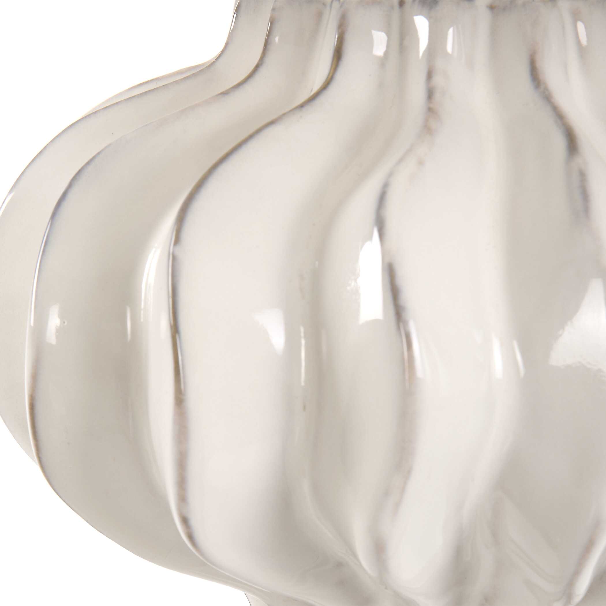 Wrenley Ridged White Table Lamp, by Uttermost, 17" width x 27.5" height x 17" depth View 8