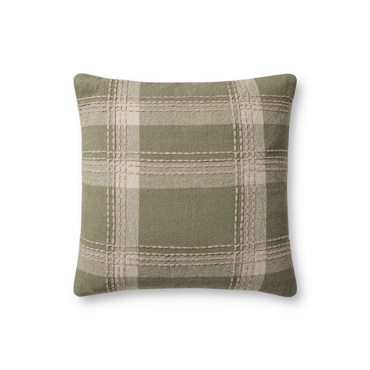 Jean Stoffer x Loloi Green Pillow, Decorative Pillow, 18" length x 18" width View 1