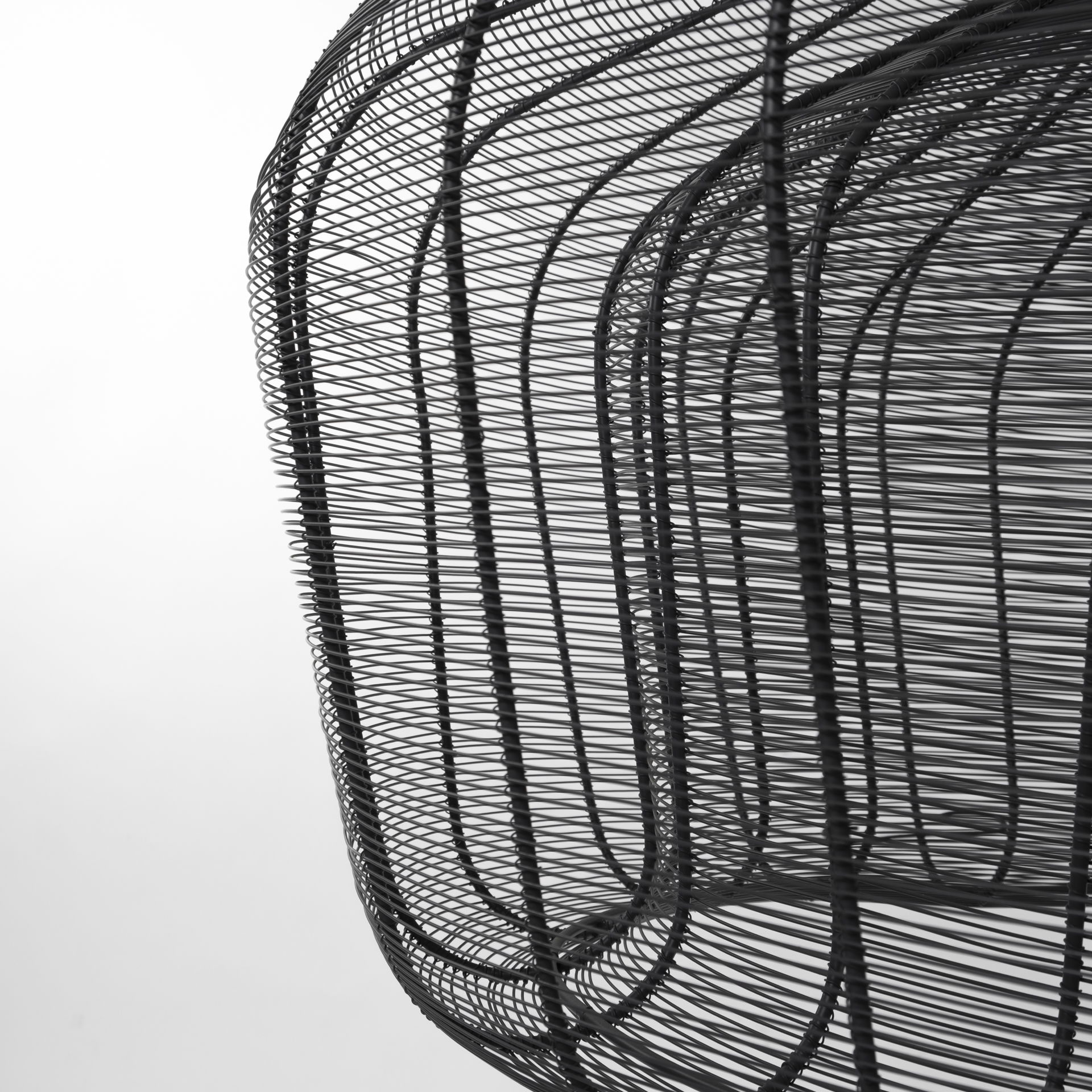 Camila (40'x31') Black Metal Mesh-Style Four Bulb Chandelier, by Mercana, 40" length x 40" width x 31" height View 7