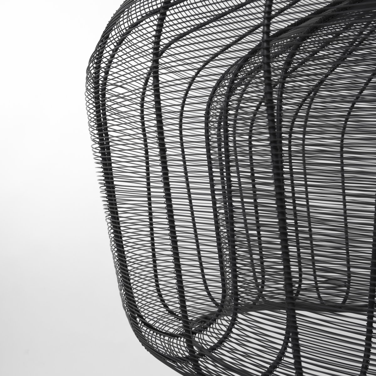 Camila (40'x31') Black Metal Mesh-Style Four Bulb Chandelier, by Mercana, 40" length x 40" width x 31" height View 7