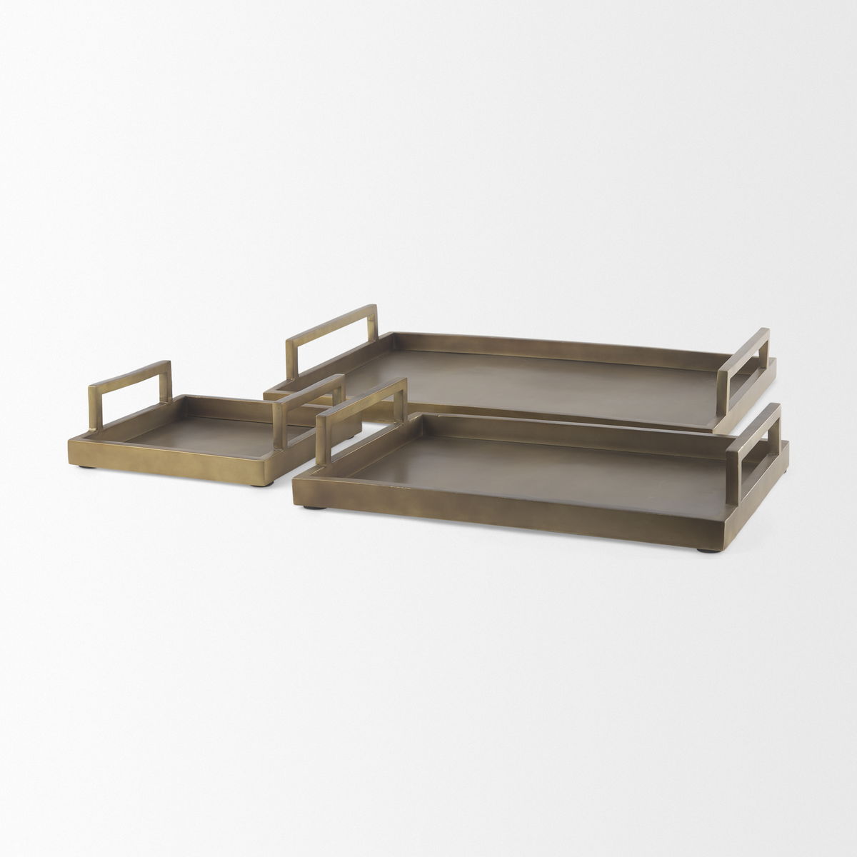 Shay Aluminium Tray - Medium, Decorative Tray by Mercana, 17" length x 12" width x 3" height View 14