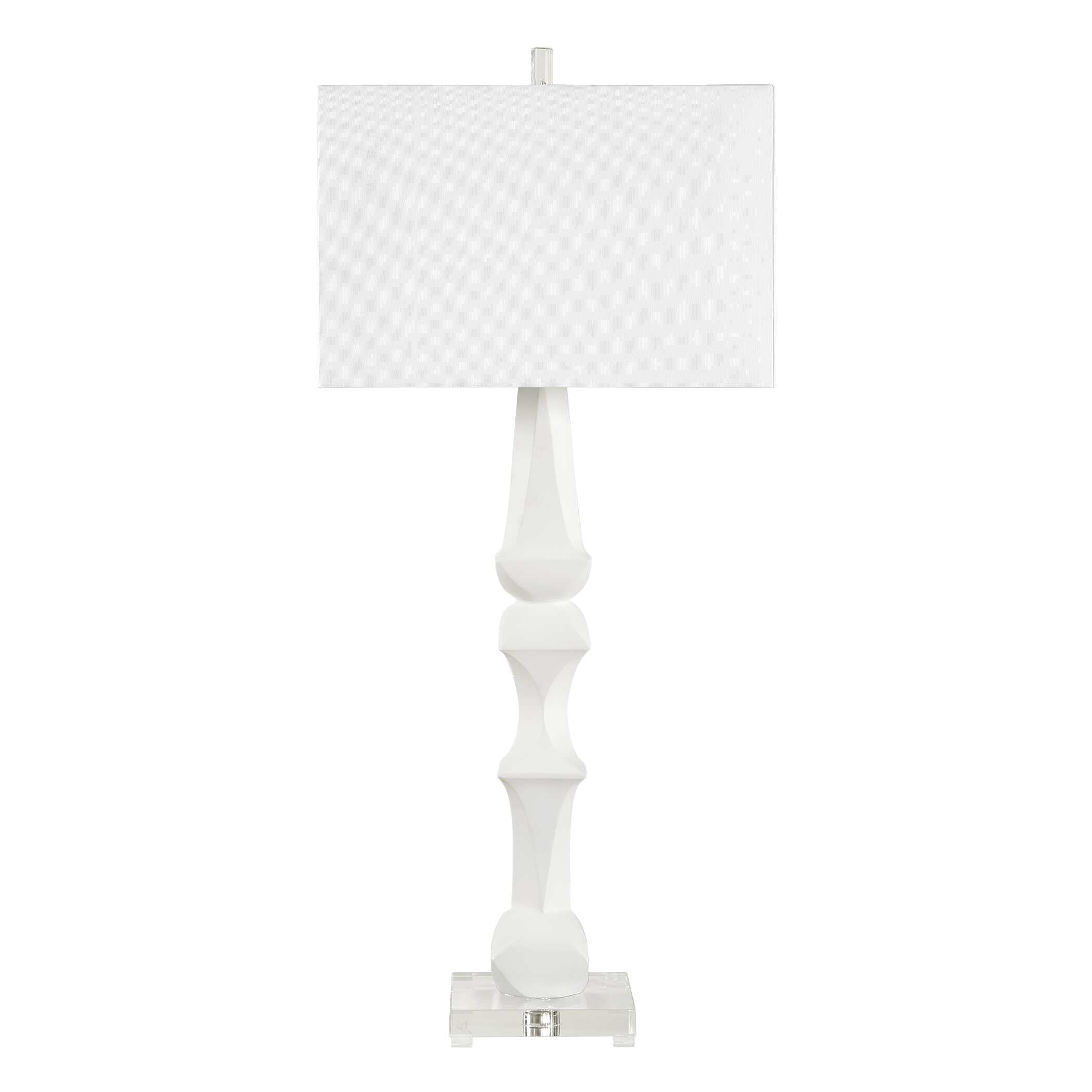 Mayme White Table Lamp, by Uttermost, 17" width x 37.5" height x 10" depth View 6