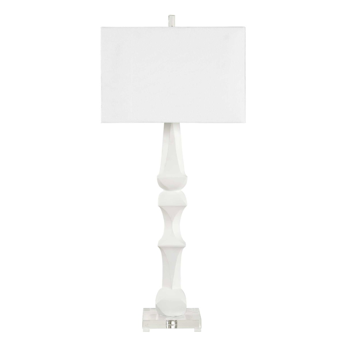 Mayme White Table Lamp, by Uttermost, 17" width x 37.5" height x 10" depth View 6