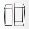 Arya (Set of 2) 24L x 10W Black Rectangular Glass Top Iron Frame Accent Table thumbnail 4