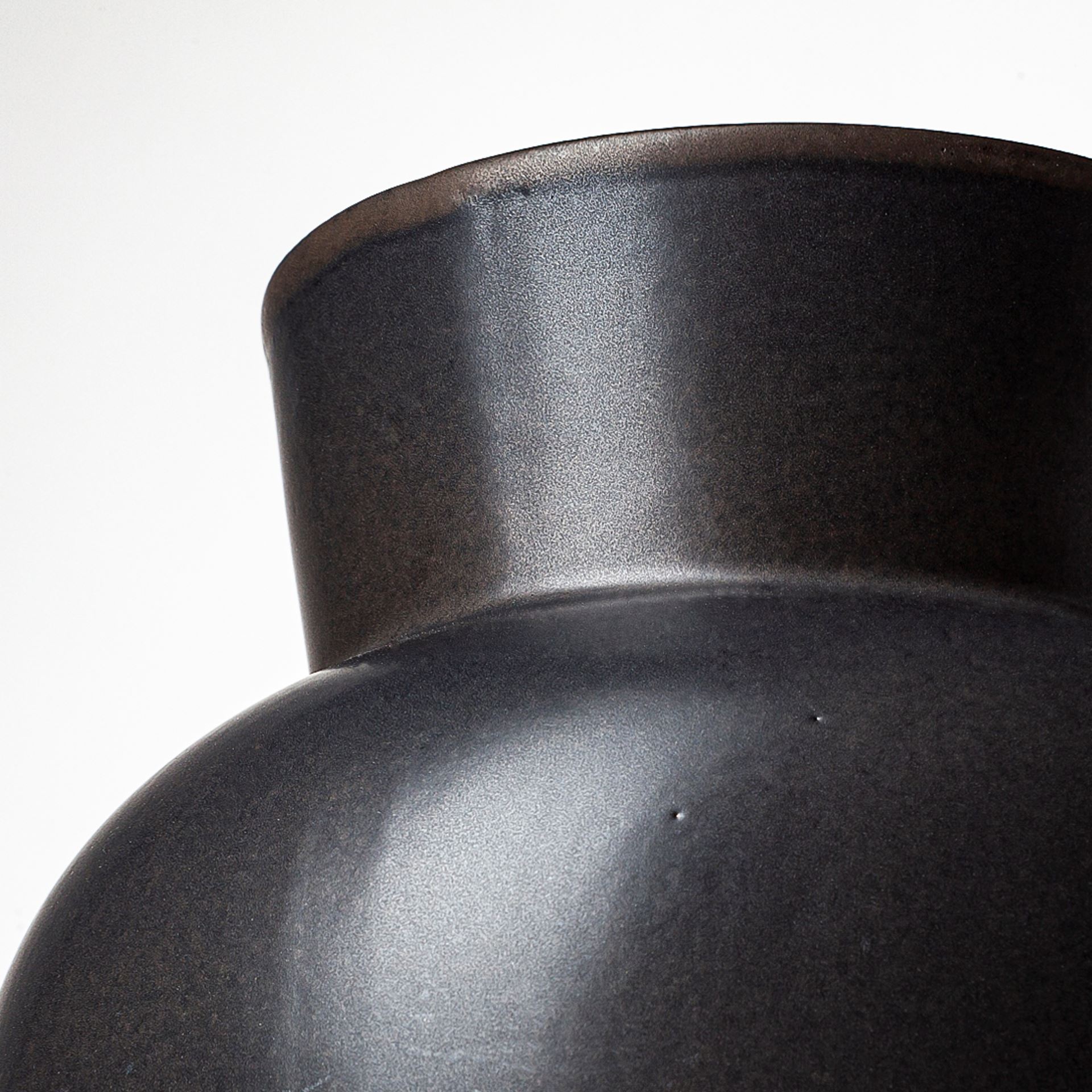 Laforge II Black Ceramic Vase, by Mercana, 7.48" length x 7.48" width x 11.42" height View 9