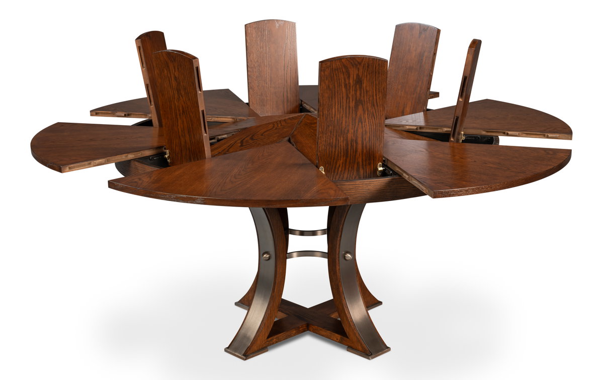 Tower Jupe Dining Table  Med Palladio, by Sarreid, 4'7" length x 4'7" width x 2'6" height View 8