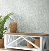 Oahu Fronds Light Green & White Wallpaper thumbnail 2