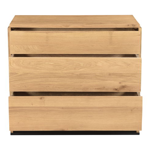 Quinton 3 Drawer Nightstand Natural Oak