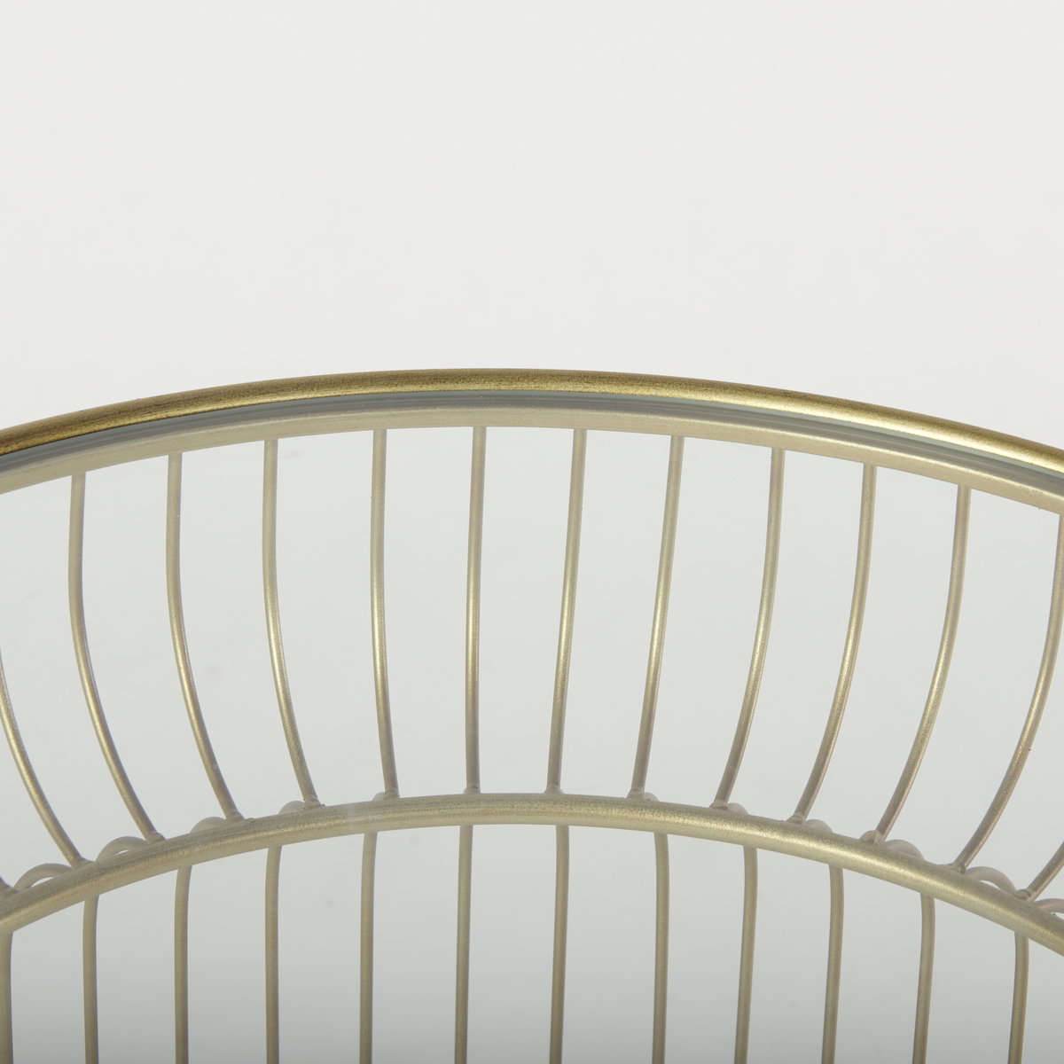 Shani Set of 2 Round, Gold Metal with Glass Accent Tables, Side & End Table by Mercana, 19" length x 19" width x 20.25" height View 7