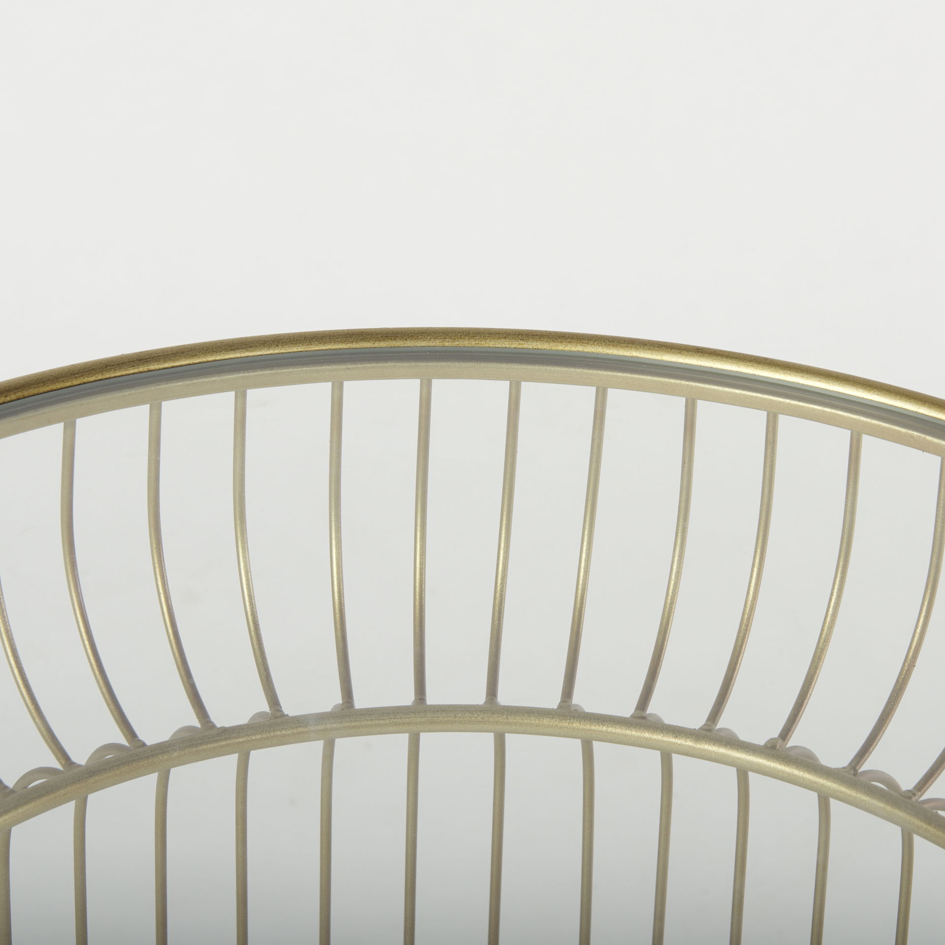 Shani Set of 2 Round, Gold Metal with Glass Accent Tables, Side & End Table by Mercana, 30.71" length x 18.9" width x 20.08" height View 7