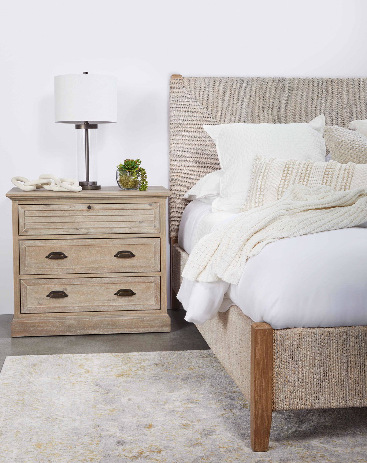 Eden 3-Drawer Nightstand, by Essentials for Living, 33" width x 29" height x 19" depth View 11