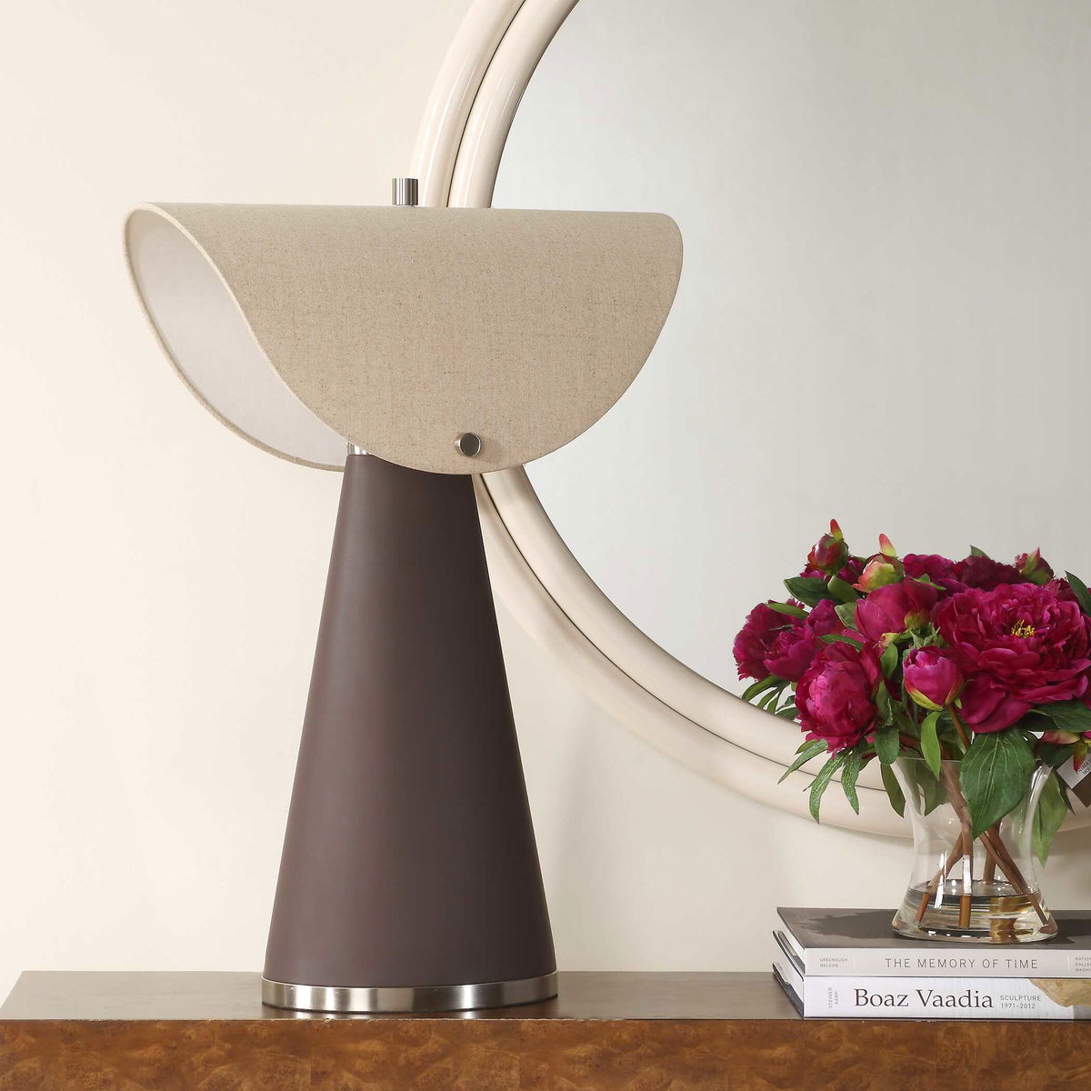 Conover Brown Modern Table Lamp, by Uttermost, 19" width x 27.25" height x 19" depth View 5