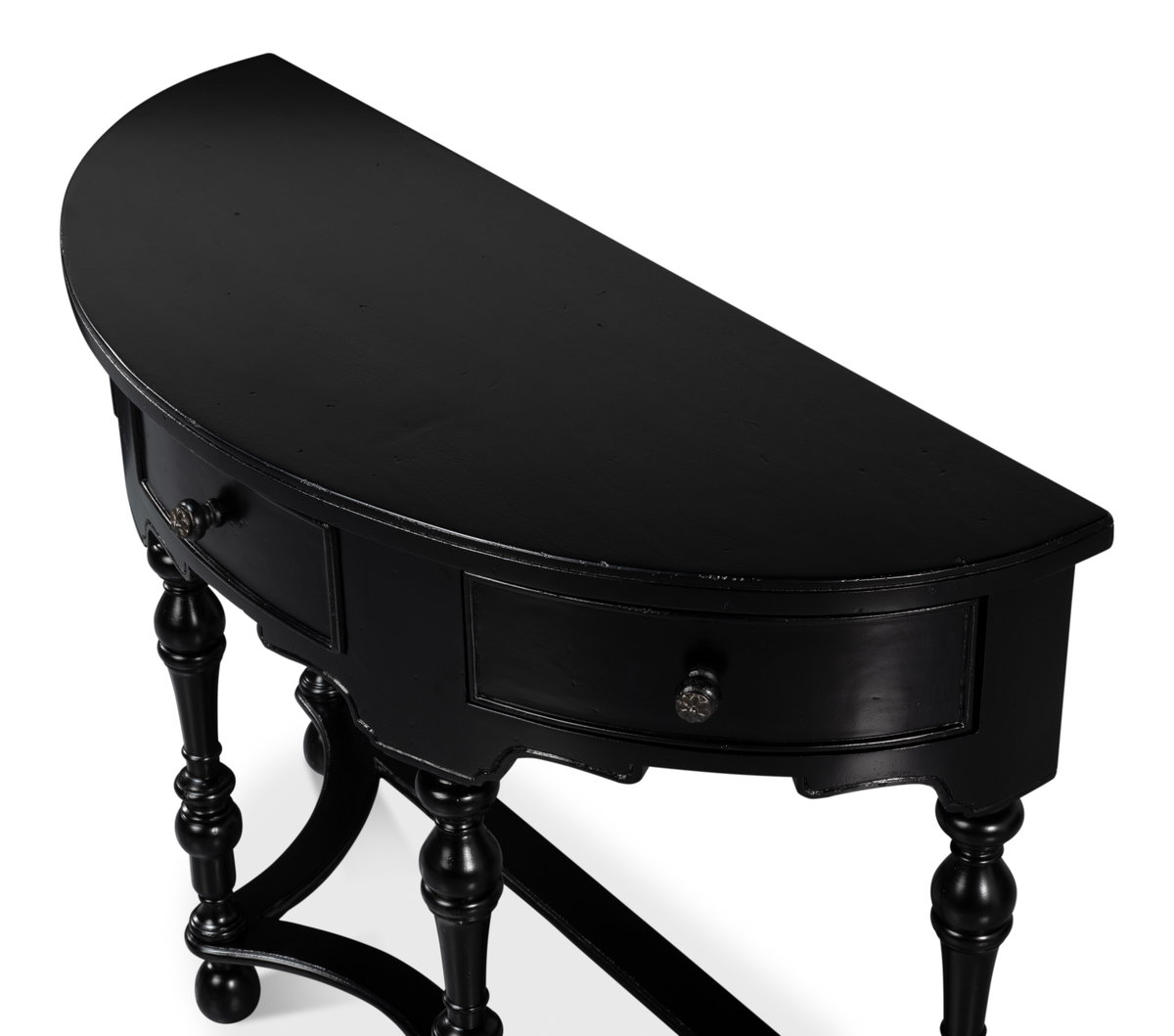 Abraham Half Round Console, by Sarreid, 1'3" length x 3'2" width x 8" height View 10
