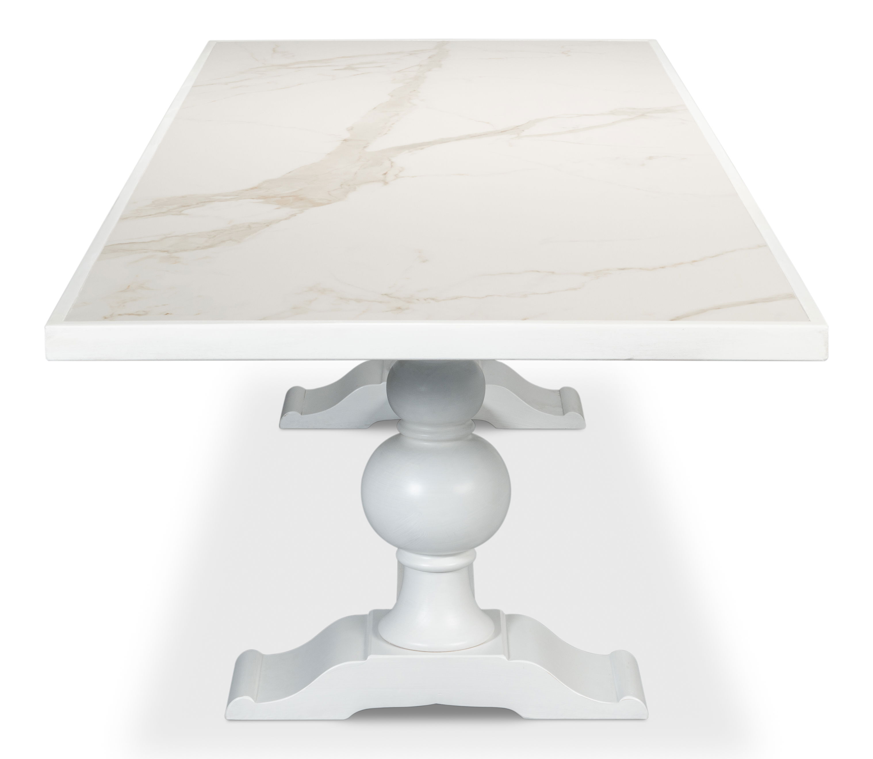 Rectangular Dining Table,Cortina White, by Sarreid, 108" length x 40" width x 30" height View 3