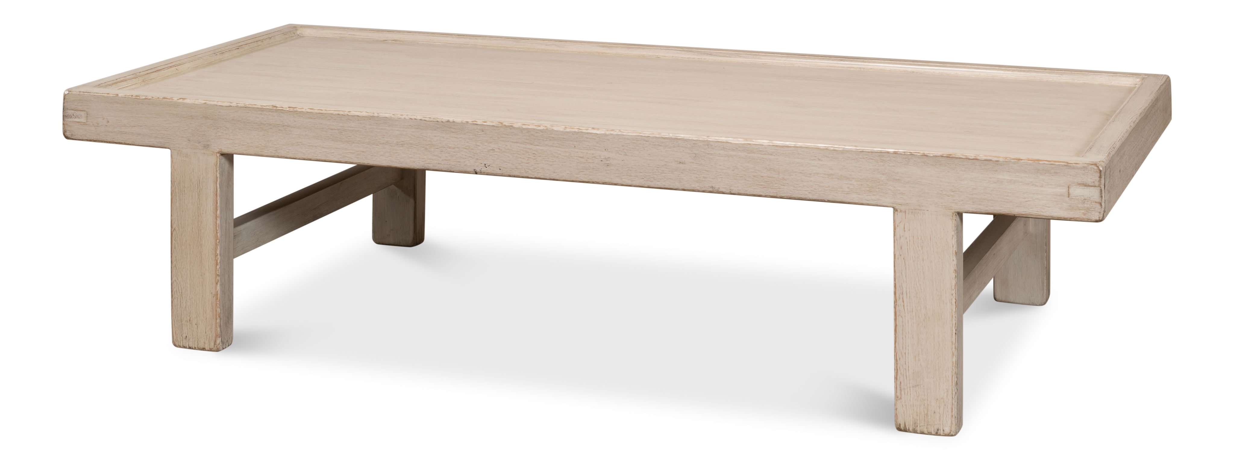 Large Wood Panel Coffee Tbl, French Grey, Coffee Table by Sarreid, 80" length x 37" width x 19" height View 1