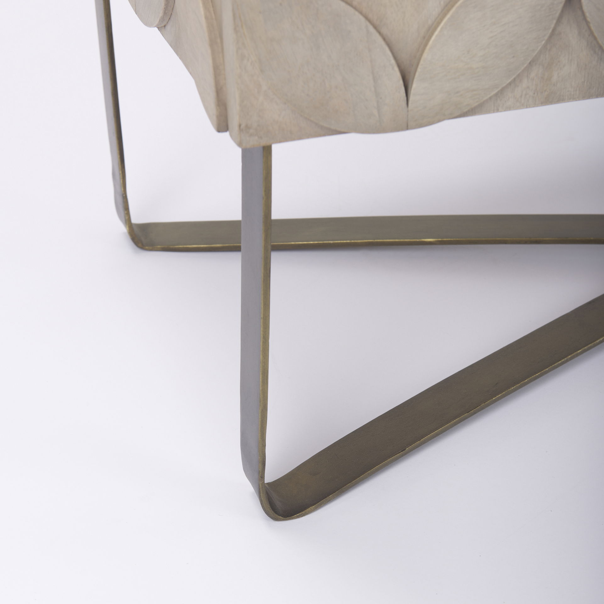 Excelsior 36.0L x 18.0W x 32.5H Light Brown Wood Gold Iron Base Accent Cabinet, Cabinets & Chest by Mercana, 36.5" length x 18.5" width x 32.5" height View 12