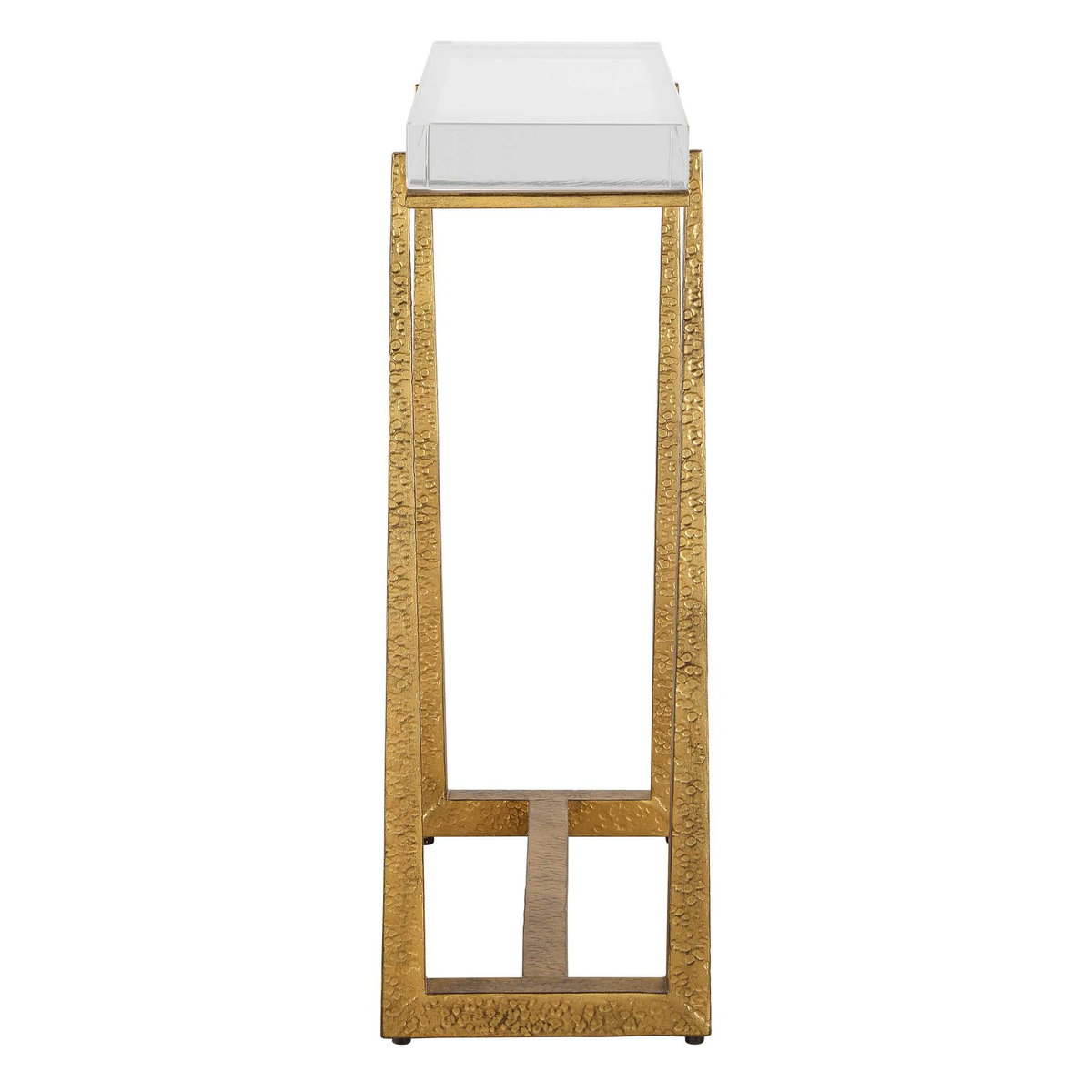 Midas Thick Crystal Accent Table, Side & End Table by Uttermost, 24" width x 24" height x 8.62" depth View 6